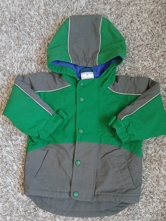 Hanna Andersson Other - Hanna Andersson Boys Fleece-Lined Hooded Winter Jacket Green Gray Size 90 (2T)